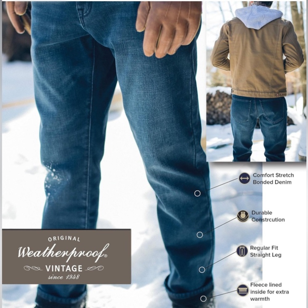 Men’s fleece lined Denim Jeans